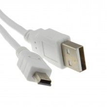Usb 20 hi speed a to mini b 5 pin cable power data lead 05m white 008790 