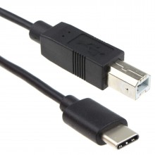 Usb 31 type c to b type plug laptop macbook to printer cable black 1m 010252 