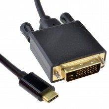 Usb 31 type c to dvi d male plug 4k 30hz adapter cable black 1m 009622 