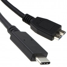Usb gen2 type c male plug to usb 30 micro b male cable black 1m 010142 