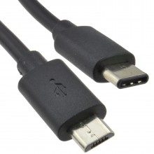 Usb type c male plug to micro b data sync charge cable black 1m 009446 