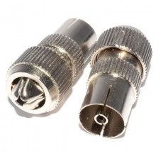 Tv coaxial cable coupler rf male plug to male plug pins 2 pack 004295 