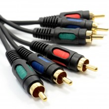 Component rgb red green blue rca phono video coupler adapter gold 002808 