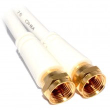 Coaxial f connector male plug to rf male plug rg59 cable 2m white 005983 