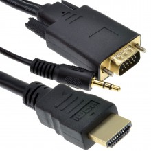 Hdmi 19 pin to svga 15 pin pc or laptop to monitor tv video cable 1m 009243 