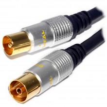 Coaxial f type connector male plug to rf male plug rg59 tv aeria cable 20m black 010524 