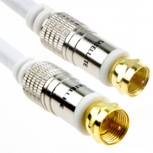 Pure rg6 hd satellite cable tv f type connector plug to plug gold 3m 007083 