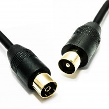 Rf right angle tv aerial freeview plug video cable coupler gold 5m 006057 