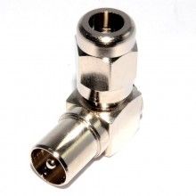 Right angle satellite f type screw female to rf male socket adapter 009522 