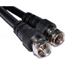 Satellite f connector plug to plug 75 ohm cable white lead 3m 001396 