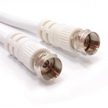 Satellite f connector plug to plug 75 ohm rg59 cable white lead 2m 006642 