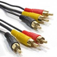 Triple rca phono plugs to plugs composite audio cable lead 05m gold 003818 