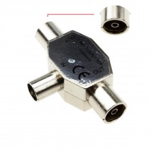 Tv freeview rf coaxial splitter connects 1 device to 2 tvs 007024 