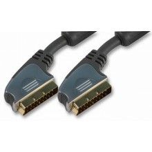 Scart plug to plug 21 pins connected gold 5m 008450 